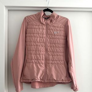 Nike running blush pink zip front jacket